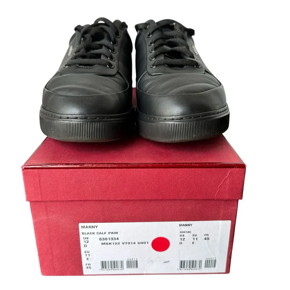 Bally Manny Men's Black Calf Leather Lace Up Sneakers Size 12